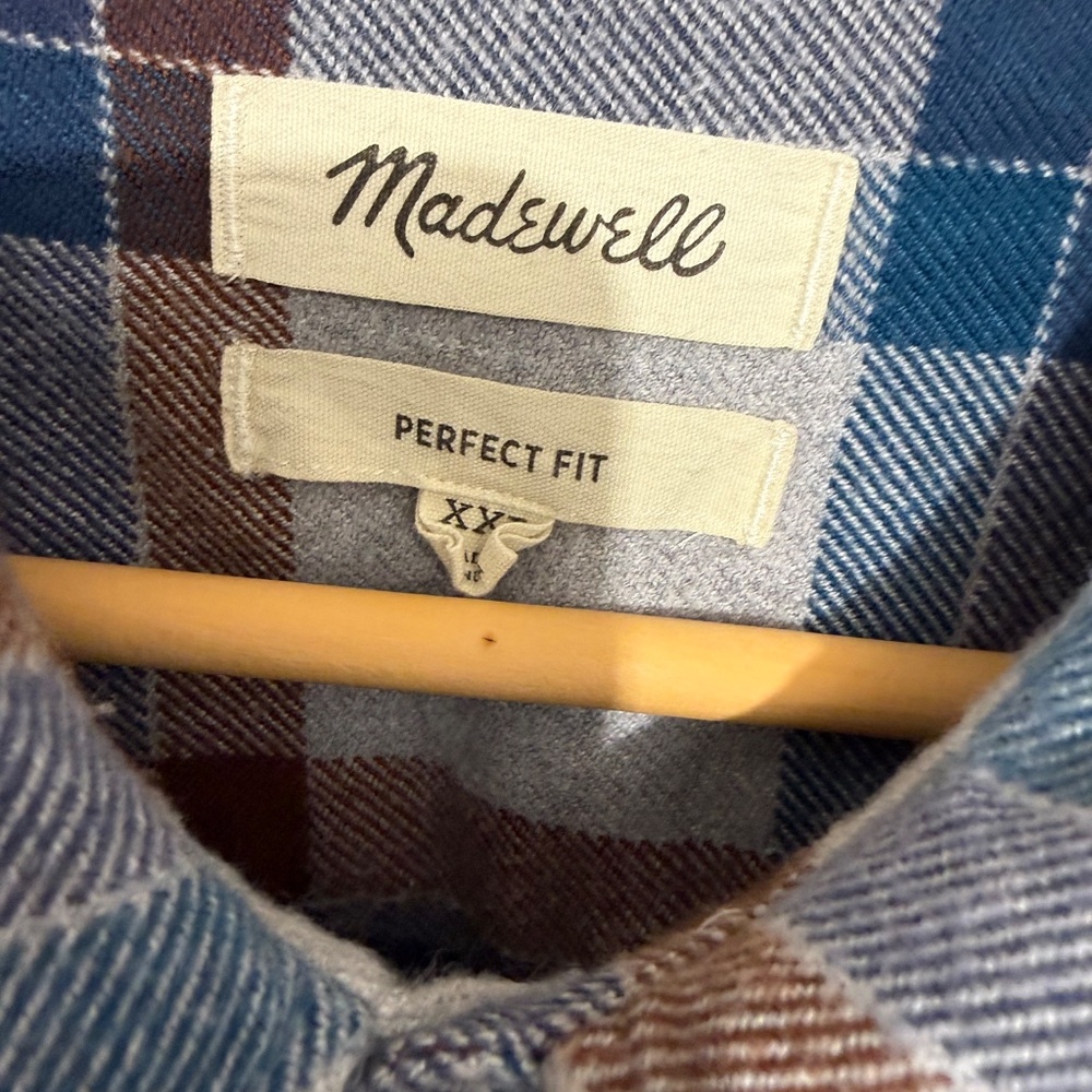 MADEWELL FLANNEL SHIRT (MINT) XXL - Picture 2 of 5
